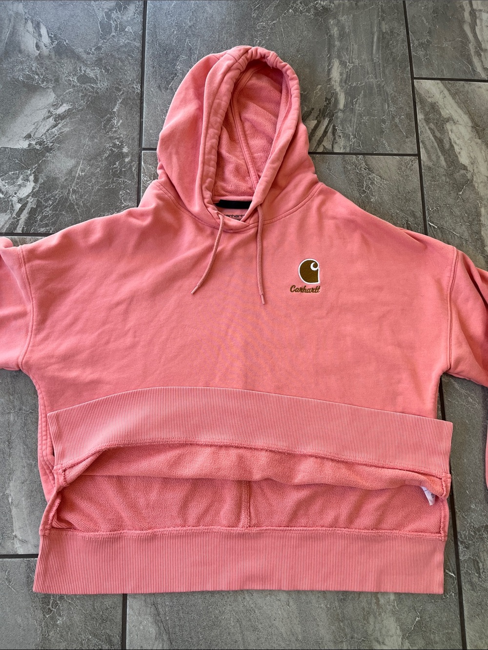 💓 Carhartt French Terry Midweight Hoodie Size Large Oversized Pink - Picture 7 of 11